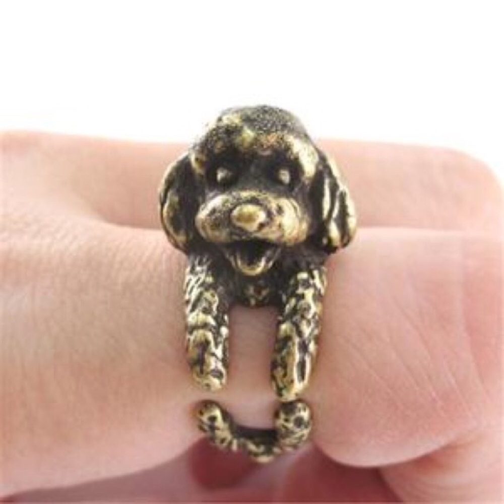Gold Poodle Wrap Ring